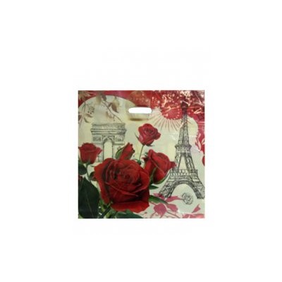 Пакет с прорубной ручкой 45*45 (70мкм) Розы Парижа (300/50)