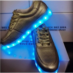 Светящиеся кроссовки с LED подсветкой, цвет A99 цвет золото