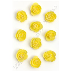 Головки цветов "Роза" с блестками 5,5 см (50 шт) SF-3002, желтый