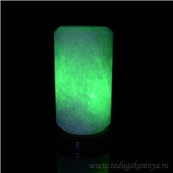 Солевая лампа "Свеча" 105*105*200мм 2-3кг, свечение зелёное.