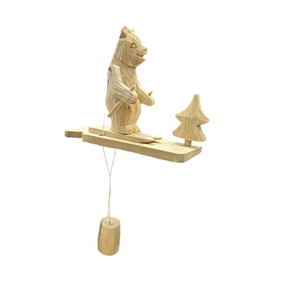 Богородская игрушка "Медведь на лыжах" арт.8718 (РНИ)