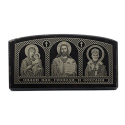 Триптих настольный малый "Богородица, Иисус, Николай" 85*45*20мм.