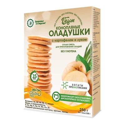 Дом Кедра. Конопляные оладушки VEGAN c картофелем и луком, 250г