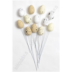 Пасхальный декор "Яйцо на палочке" 2,5*3,5 см (12 шт) SF-7202, ассорти №1