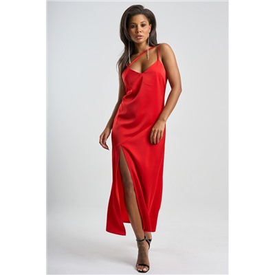 Платье-комбинация красного цвета