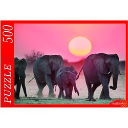 Рыжий кот. Пазлы 500 эл. арт.7934 "Семейство слонов"