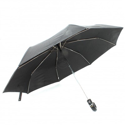Зонт муж ТриСлона-550/M 5500,  R=55см,  3слож,  суперавт,  8спиц,  ручка-крюк,  полиэстер,  черный 126083