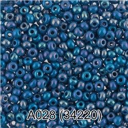 Бисер круглый 1 10/0 2.3 мм 5 г 1-й сорт A028 голубой/меланж (34220) Gamma