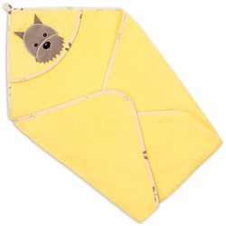 Полотенце-уголок детское для купания Собака желтое