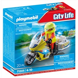 Playmobil. Конструктор арт.71205 "Rescue Motorcycle with Flashing Light" (Спасат-й мотоцикл с миг-й)