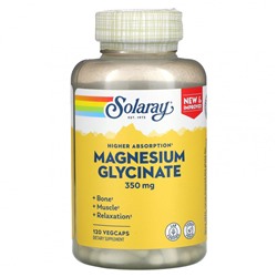 Solaray, Глицинат магния с высокой усвояемостью, 350 мг, 120 вегетарианских капсул