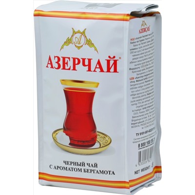 Azercay. Черный с бергамотом 250 гр. мягкая упаковка