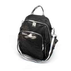 Рюкзак жен текстиль GF-2153 (пайетки),  2отд,  4внеш,  1внут/карм,  черный 256311