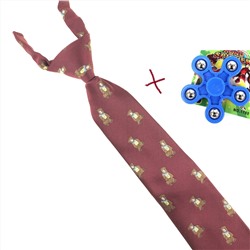 Жаккардовый детский галстук на застежке «Мишки» (ПОДАРОК спиннер)