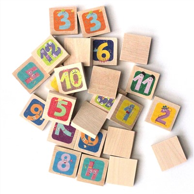 Настольная деревянная игра Мемо «Веселые числа»