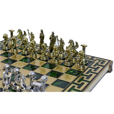 Шахматы с металлическими фигурами "Атлас" 275*275мм.