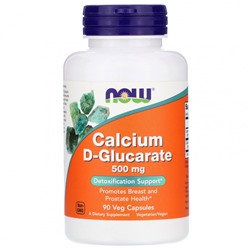 NOW Foods, D-глюкарат кальция, 500 мг, 90 растительных капсул