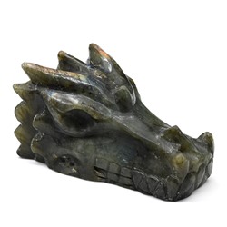 Голова дракона из камня лабрадор 110*70*58мм, 556г