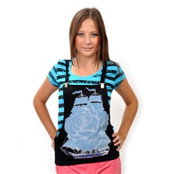 Комплект: футболка и жилет-подтяжки "Парусник" (blue)