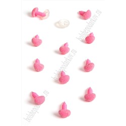 Фурнитура "Носики для игрушек бархатные" 8*6 мм, с заглушками (50 шт) SF-6099, розовый