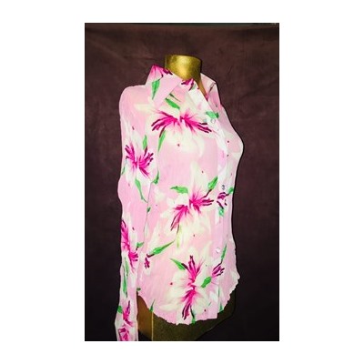 Блузка из жатой ткани, цвет розовый, размер единый 42-46