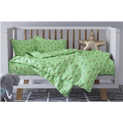 Детское постельное белье бязь жирафы вид 3 зеленый