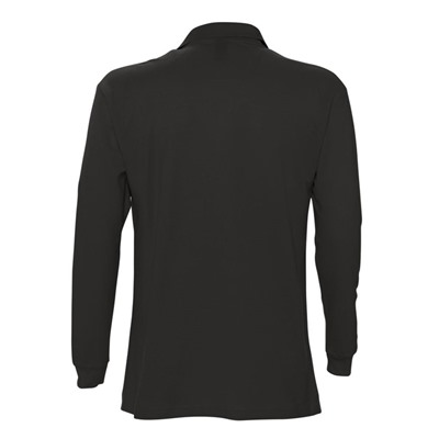 Рубашка поло мужская с длинным рукавом Star 170, черная