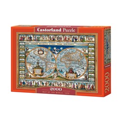 Castorland. Пазл 2000 арт.C-200733 "Карта мира 1639 год"