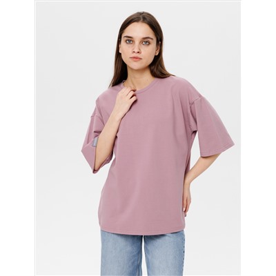 Трикотажная женская футболка оверсайз LINGEAMO пастельно-лиловый ВФ-14 (21)