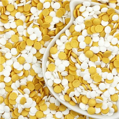 Посыпка кондитерская «Конфетти» (бело-золотой) 1 кг
