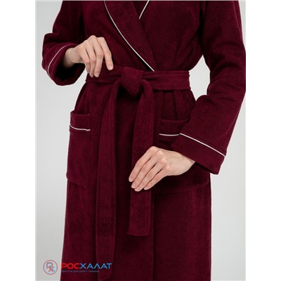 Женский махровый халат с кантом темно-бордовый МЗ-32 (122)