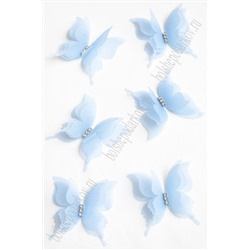 Бабочки шифоновые трехслойные 5 см (10 шт) SF-6120, голубой №6