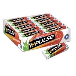 «Impulse», жевательная резинка со вкусом «Клубника», без сахара, 14 г (упаковка 30 шт.) KDV