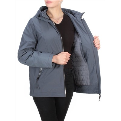 0835 GRAY/BLUE Куртка демисезонная женская RIKA (100 гр. синтепон) размер 58 - российский