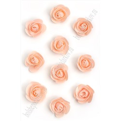 Головки цветов "Роза" с блестками 5,5 см (50 шт) SF-3002, персиковый