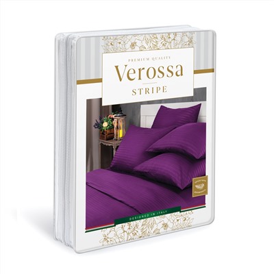 Комплект постельного белья Страйп-сатин Verossa фиолетовый КПБ-НС-17