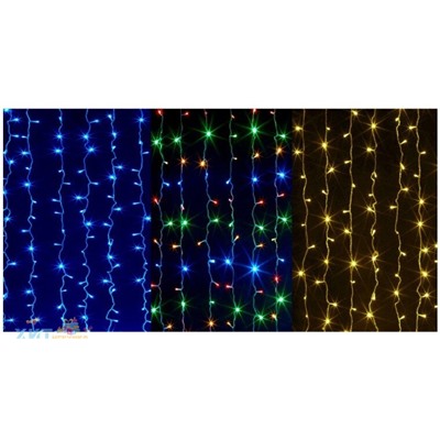 Гирлянда новогодняя светодиодная Штора 3x3 метра (цвет в ассортименте), штора-3x3