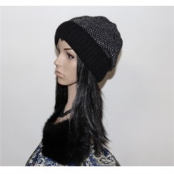 Женская шапка "Сакура" трикотаж, цвет черный
