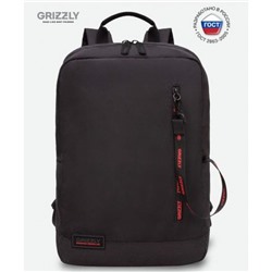 Рюкзак молодежный RQL-313-1/2 черный - красный 28х42х12 см GRIZZLY