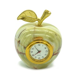 Часы яблоко из камня оникс 50*50*65мм