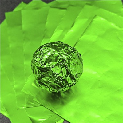 Фольга оберточная для конфет Зеленая 10*10 см, 100 шт.