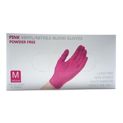 Перчатки  Винил-нитриловые  неопудренные   M (мин.50пар) Розовые
