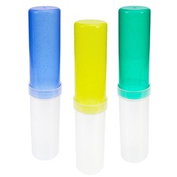 Пенал-тубус пластик. прозр. + цветной с блестками Микс Проф-Пресс ПМ-2065