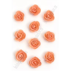 Головки цветов "Роза" с блестками 5,5 см (50 шт) SF-3002, оранжевый