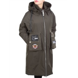ZW-2306-C SWAMP COLOR Пальто демисезонное женское (100 гр. синтепон) BLACK LEOPARD размеры 46-48-50-52-54-56