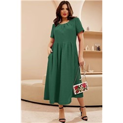 Зелёное женское платье с карманами 4651 СОСНОВО-ЗЕЛЕНЫЙ