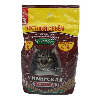 Наполнитель Сибирская кошка Универсал 3л