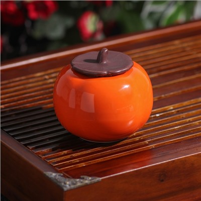 Набор для чайной церемонии керамический «Оранж», 6 предметов: 4 пиалы 30 мл, чайник 150 мл, чахай 210 мл, цвет оранжевый