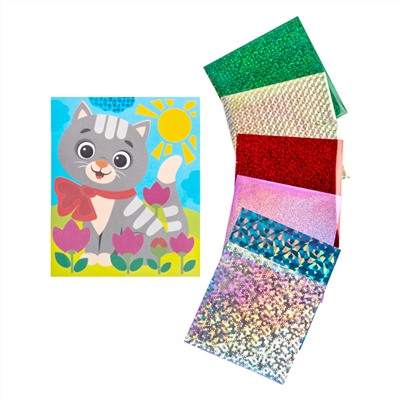 Аппликация из фольги «Котёнок» (6 цветов, конверт)