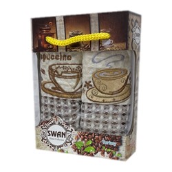 Набор вафельных полотенец SWAN COFFEE MINI MULTI 2 пр р-р 35х50